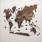 Carte du Monde 3D LED Noyer Foncé - vue 4