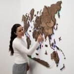 Carte du Monde 3D LED Noyer Foncé - vue 6