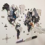 Carte du Monde Murale LED Gris Nordique - vue 4