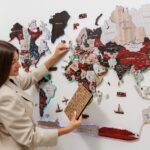 Mappemonde Murale LED Rouge et Gris - vue 5