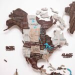 Carte du Monde Murale Lumineuse Brun Cappuccino - vue 3