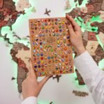 Grande Carte du Monde en Bois LED Tons Fusion - vue 3