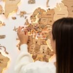 Carte du Monde en Bois XXL LED Bois Doré - vue 5