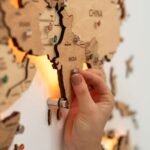 Carte du Monde en Bois XXL LED Bois Doré - vue 6