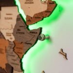Carte du Monde XXL Bois LED Tons Bois - vue 6