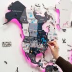 Carte Monde LED Gris Nordique - vue 4
