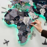 Carte Monde LED Gris Nordique - vue 6