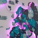 Carte Monde Lumineuse Bleu Océan - vue 2