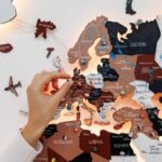 Carte du Monde Murale Grand Format LED Brun Rustique - vue 2