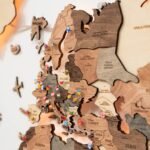 Grande Carte du Monde Bois LED Bois Fumé - vue 2