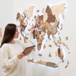 Grande Carte du Monde Bois LED Bois Fumé - vue 4