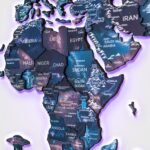 Carte du Monde Murale XXL LED Bleu Galaxie - vue 2