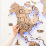 Carte du Monde Murale Grand Format Bois LED Naturel - vue 2