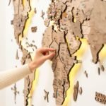 Carte du Monde Murale Grand Format Bois LED Naturel - vue 4