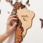 Carte du Monde Couleur Bois 3D Multi-tons - vue 6