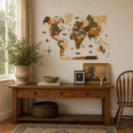 Mappemonde 3D en Bois Vert Nature - vue 3