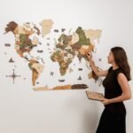 Mappemonde 3D en Bois Vert Nature - vue 4