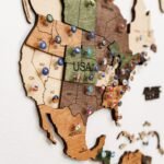 Mappemonde 3D en Bois Vert Nature - vue 5