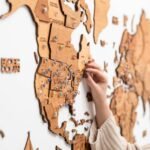 Carte du Monde en Relief Bois Teinte Chêne - vue 6