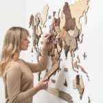 Carte du Monde en Bois Voyage 3D Fumé - vue 4