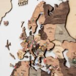 Carte du Monde en Bois Voyage 3D Fumé - vue 6