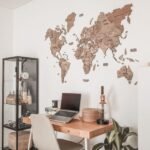 Mappemonde Murale en Relief Bois Naturel - vue 3