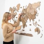 Mappemonde Murale en Relief Bois Naturel - vue 4