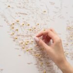 Tableau Carte du Monde Beige Toile à Épingler - vue 6