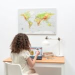 Carte du Monde sur Toile Carte Physique à Épingler - vue 5