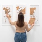 Carte du Monde en Liège Triptyque Blanc - vue 4