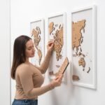 Carte du Monde en Liège Triptyque Blanc - vue 5