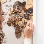 Carte du Monde Triptyque Multi-tons de Bois - vue 4