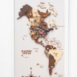 Carte du Monde Triptyque Multi-tons de Bois - vue 5