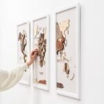 Carte du Monde Triptyque Multi-tons de Bois - vue 6